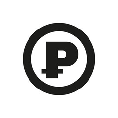 The ruble icon. Cash and money, wealth, payment symbol. Flat