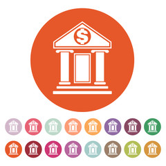 The bank icon. Banking and finance symbol. Flat