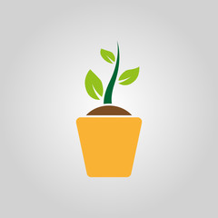 The sprout wreath icon. Plant and herb, nature symbol. Flat