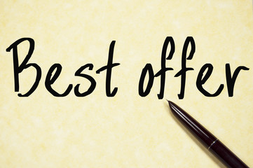 best offer text write on paper