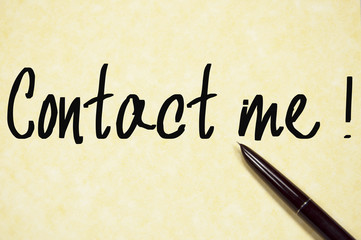 contact me text write on paper