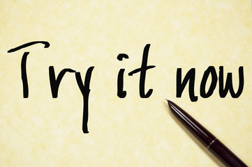 try it now text write on paper
