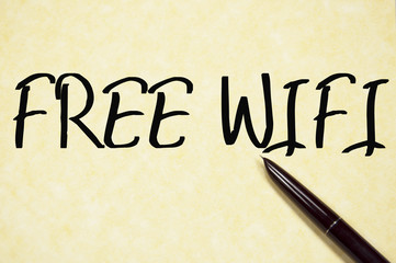 free wifi text write on paper