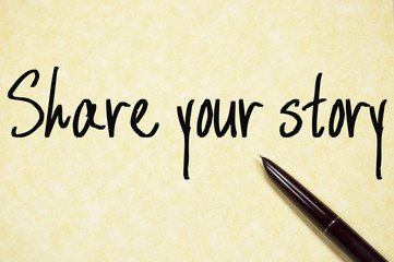 share your story text write on paper