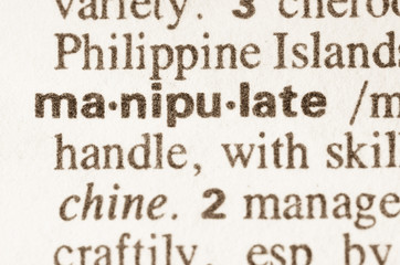 Dictionary definition of word manipulate