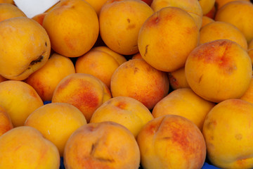 Naklejka na ściany i meble Close up view of apricots on the market