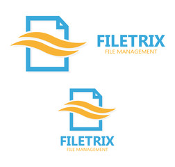 Vector logo document file with wave