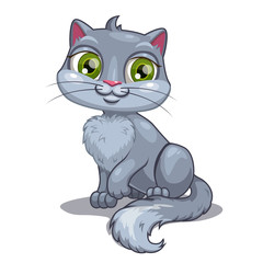 Cartoon gray cat
