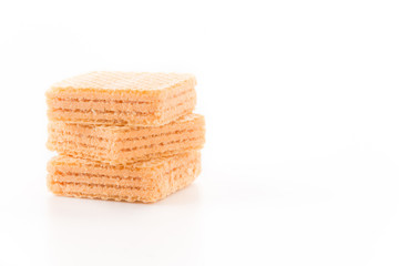 orange wafer on white background