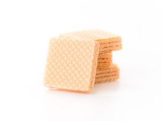 orange wafer on white background