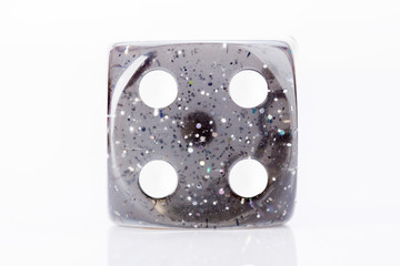 Dice with spots on white background