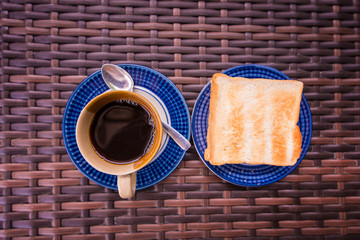 toast and a cup of coffee