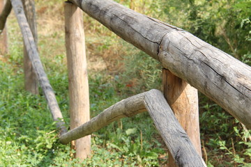 Fototapeta na wymiar Wooden handrail