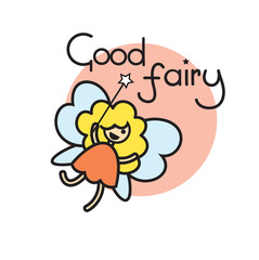 Children's card with the good fairy.