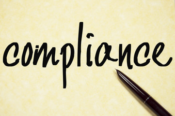 compliance word write on paper