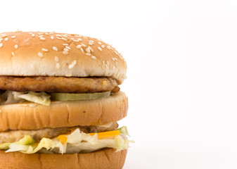 hamburgers on white background