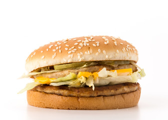 hamburgers on white background