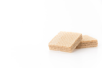 coffee wafer on white background