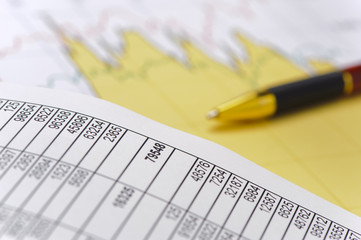 Finanzen, Börse und Aktien mit Chart, Diagramm und Zahlentabelle