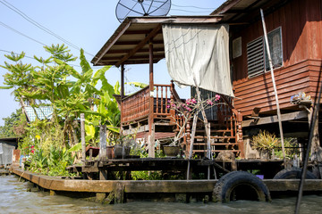 Damnoen Saduak Floating Market in Bangkok, Thailand. 