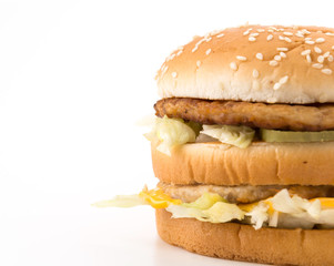 hamburgers on white background