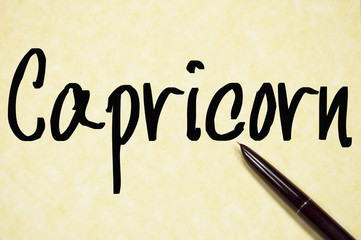 capricorn word write on paper