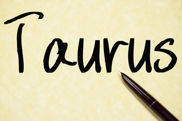 taurus word write on paper