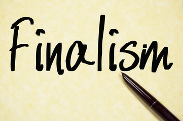 finalism word write on paper