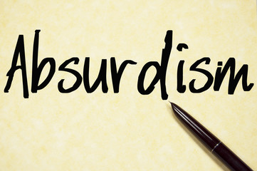 absurdism word write on paper