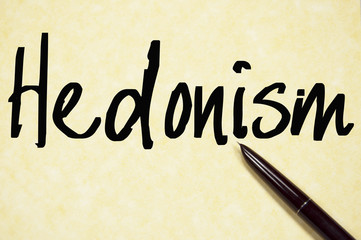 hedonism word write on paper