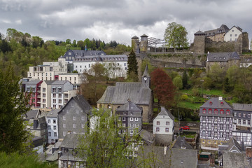view of Monschau from hill, Germany