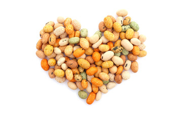 Seaweed peanuts in a heart shape