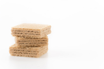 coffee wafer on white background