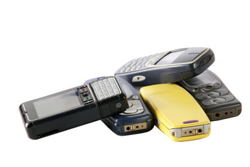 Bunch of old mobile phones