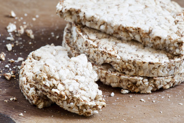 Wholegrain round bread for diet, selective focus
