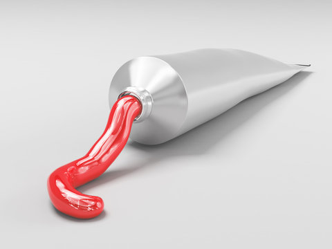 Tubetto colore rosso tempera
