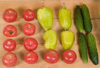 fresh vegetables crop on wooden background