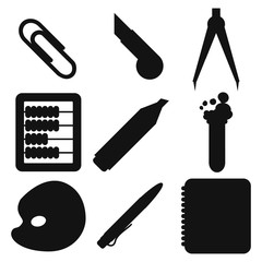 Black school goods silhouettes. Part 2.