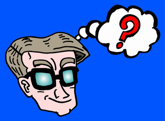 Think cartoon man