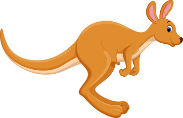 Cute kangaroo cartoon jumping