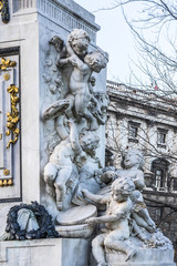 Fototapeta na wymiar A statue of Wolfgang Amadeus Mozart (1896), Vienna, Austria.