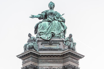 Fototapeta na wymiar Fragment of Maria Theresia monument (1888) in Vienna, Austria.