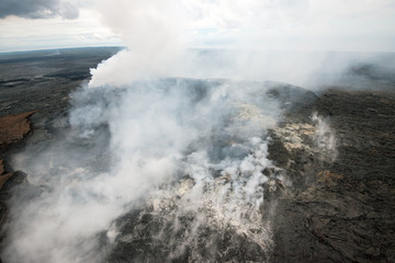 Vulkankrater Big Island (Luftaufnahme, Hawaii, USA) 