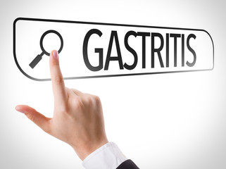 Gastritis written in search bar on virtual screen