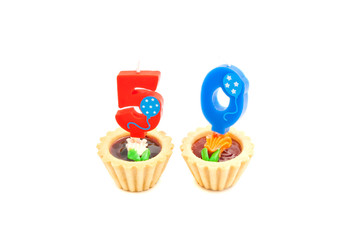 cake with fifty years birthday candles