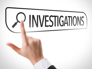Investigations written in search bar on virtual screen