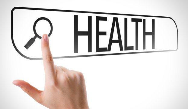 Health written in search bar on virtual screen