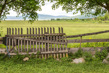 Brown aged wooden fence