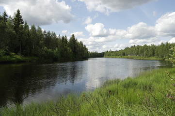 Речка, лето, пейзаж, Финляндия