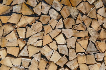 Gestapeltes Brennholz
